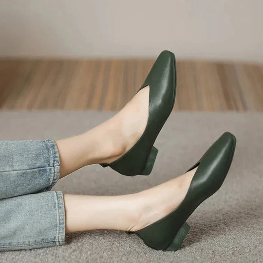 Retro Schuhe mit quadratischer Zehenform R&B