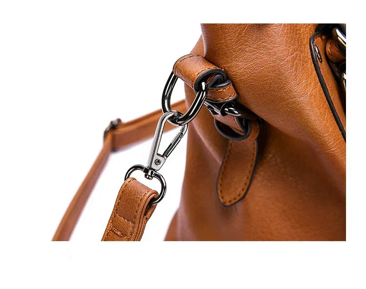 R&B | Vintage große Kapazität Handtasche aus weichem Material mit Schulterriemen