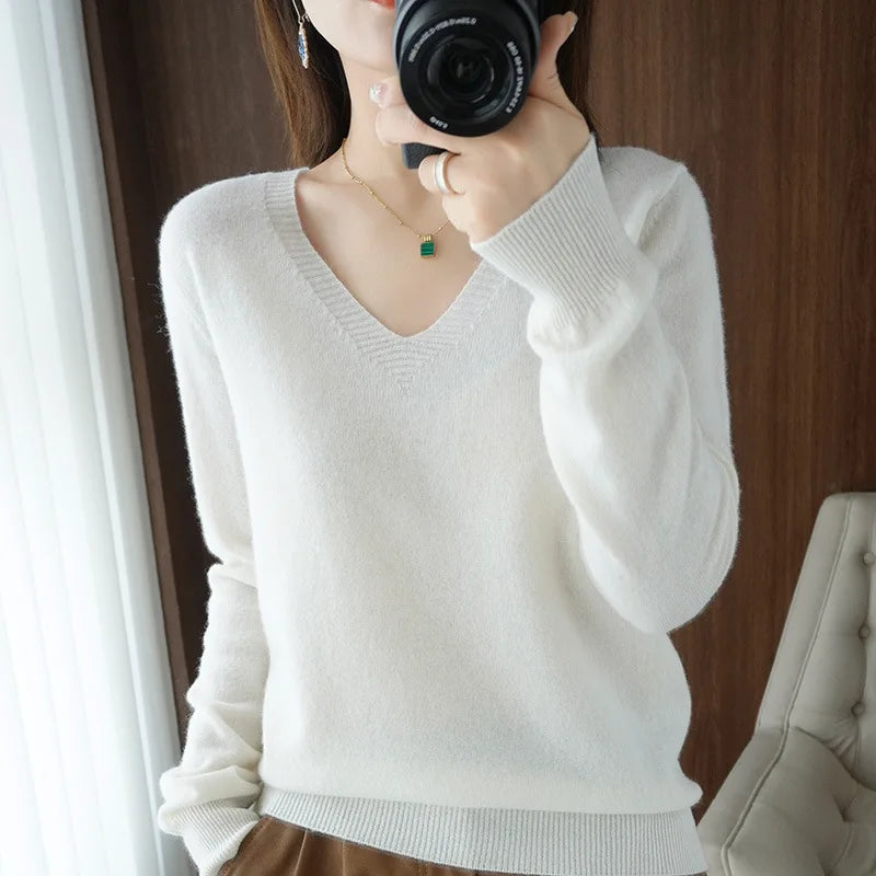 R&B | Pullover - Bequemer V-Ausschnitt Pullover