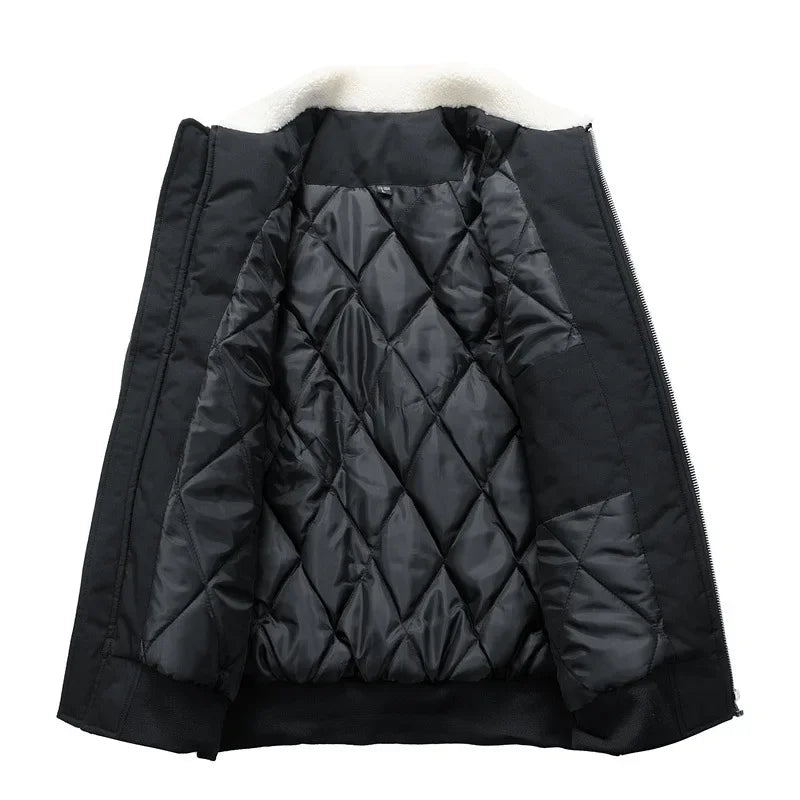 R&B | Winter Bomberjacke mit Modischem Lammfellkragen - Lässiger Stil für Kalte Tage