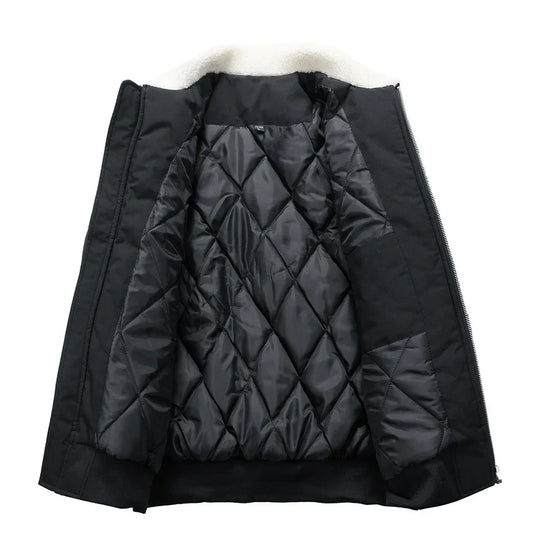 R&B | Winter Bomberjacke mit Modischem Lammfellkragen - Lässiger Stil für Kalte Tage