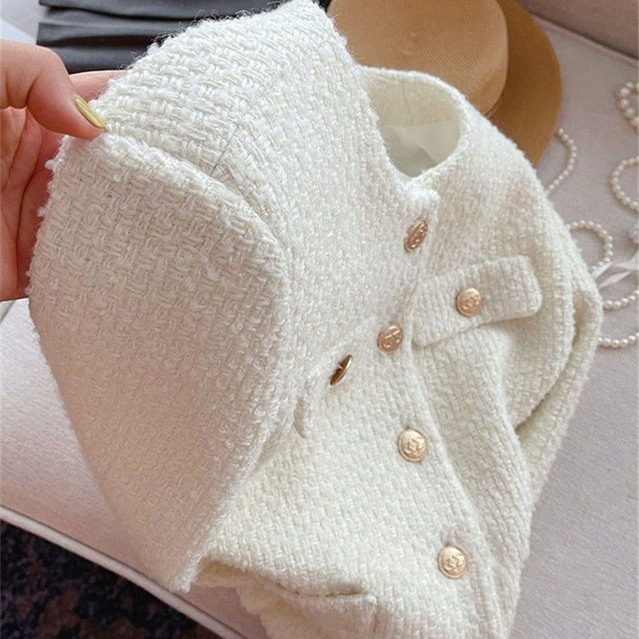 R&B | Damen Tweedjacke mit Rundhalsausschnitt