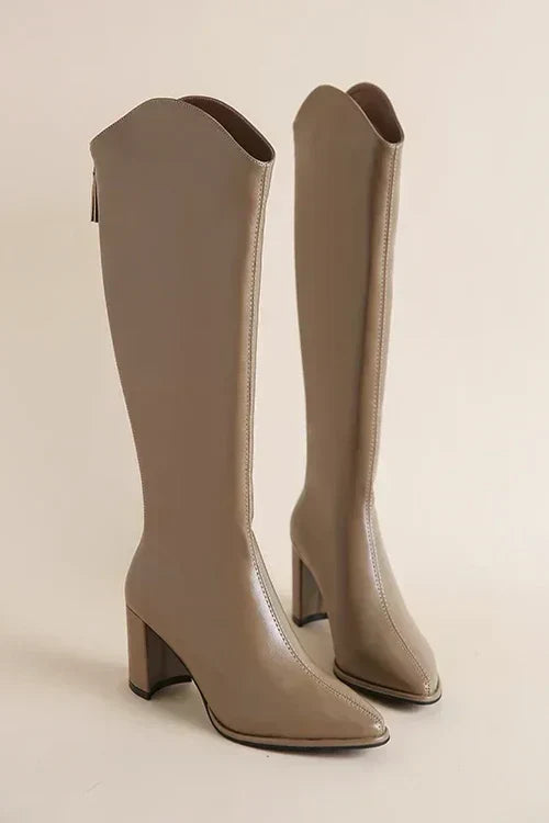 R&B | Spitzer Zehen Mid-Calf Stiefel