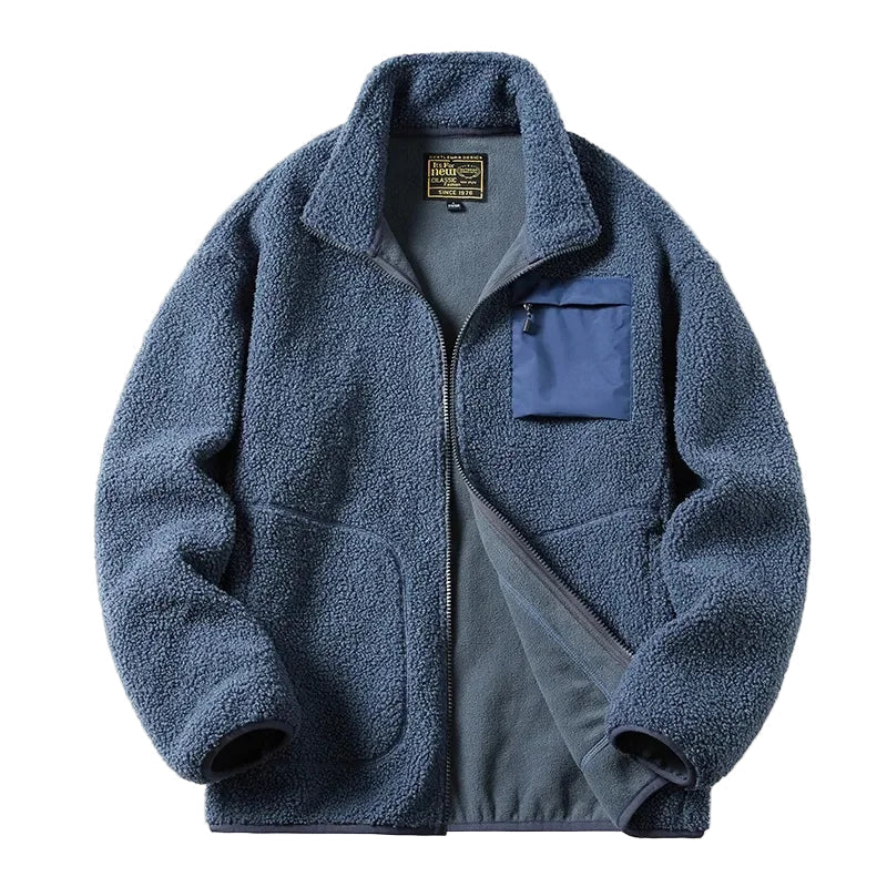 R&B | Unisex Fleecejacke Im Outdoor-Stil mit Reißverschluss und Brusttasche - Ideal für Freizeit & Alltag