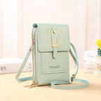 R&B | Leder Smartphone Clutch Damen Handtasche mit Touchscreen-Fenster