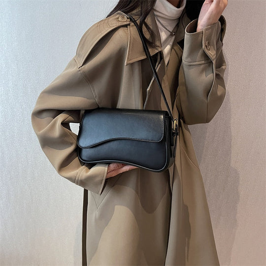 R&B | Vintage Leder Crossbody-Taschen Kleine Umhängetasche Stilvolle Armpit Handtaschen und Geldbörsen