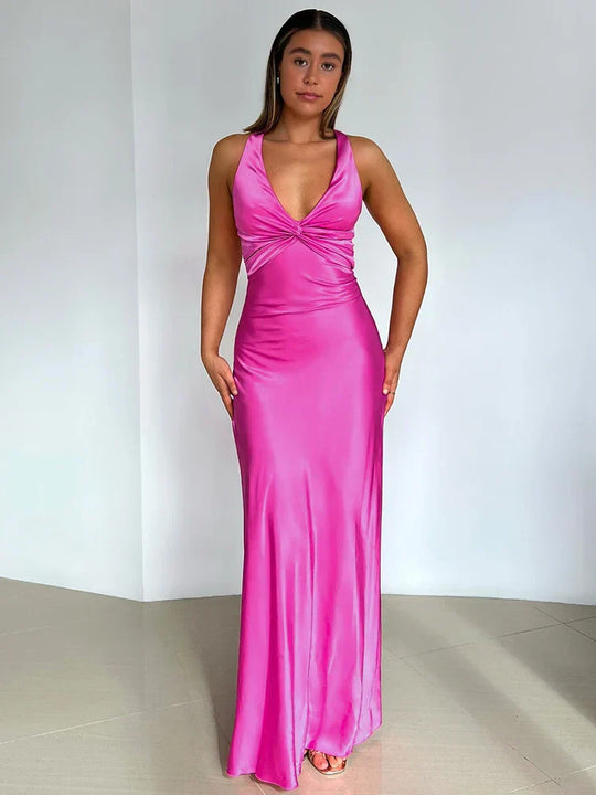 R&B | Schleife Rückenfrei Abend Maxi Kleid