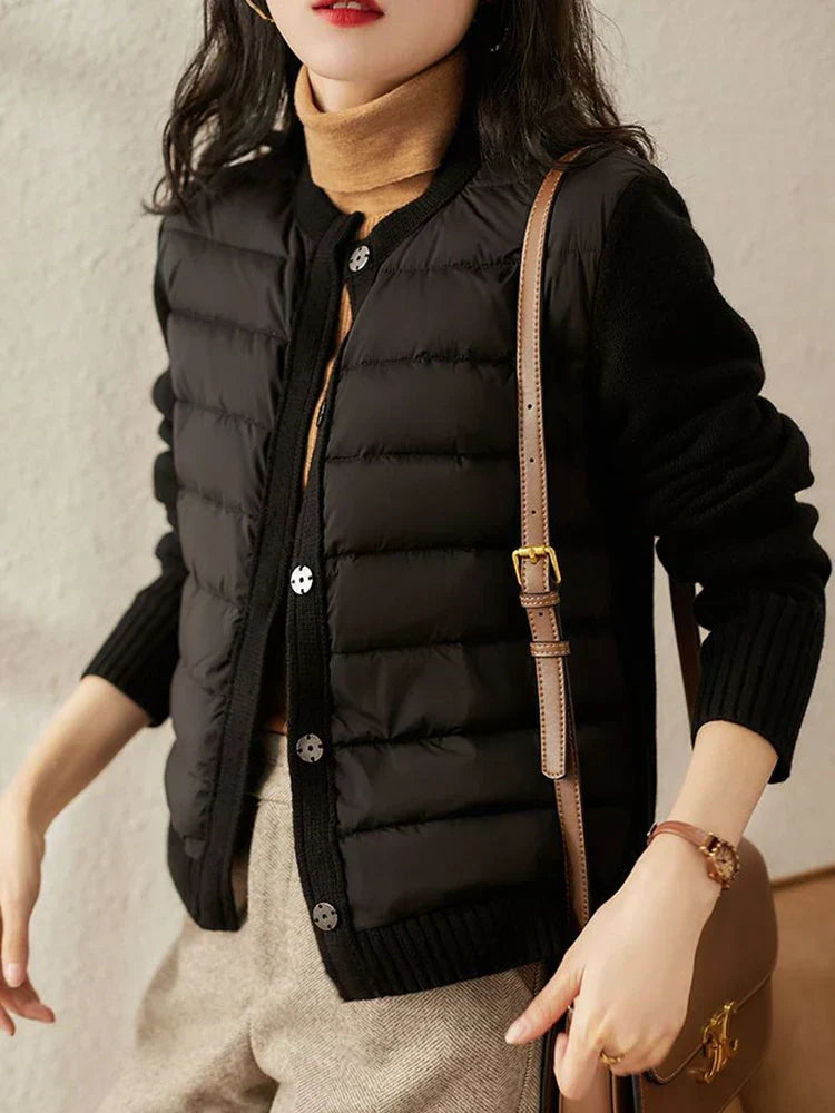 R&B | Pufferjacke Grau Warme Winterjacke