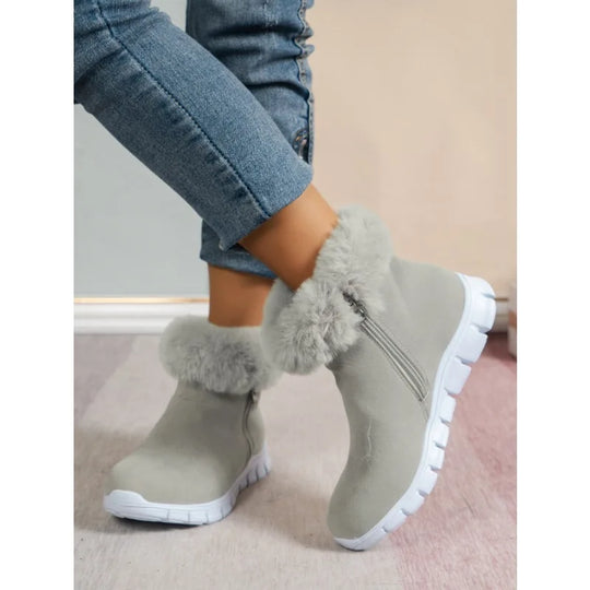 R&B | Runde Zehe Schlichte Plüsch Winterschuhe