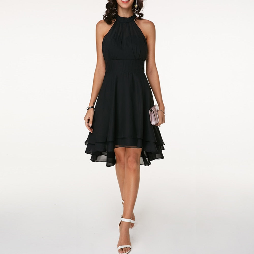 R&B | Stilvolle Halter A-Linien Kleid
