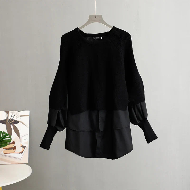 R&B | Weinlese Rundhals Gestrickter Frauenpulli