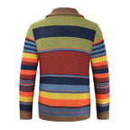 R&B | Herren Strickjacke mit Farbblock und geometrischem Muster