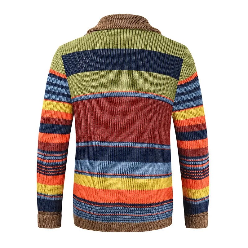 R&B | Herren Strickjacke mit Farbblock und geometrischem Muster