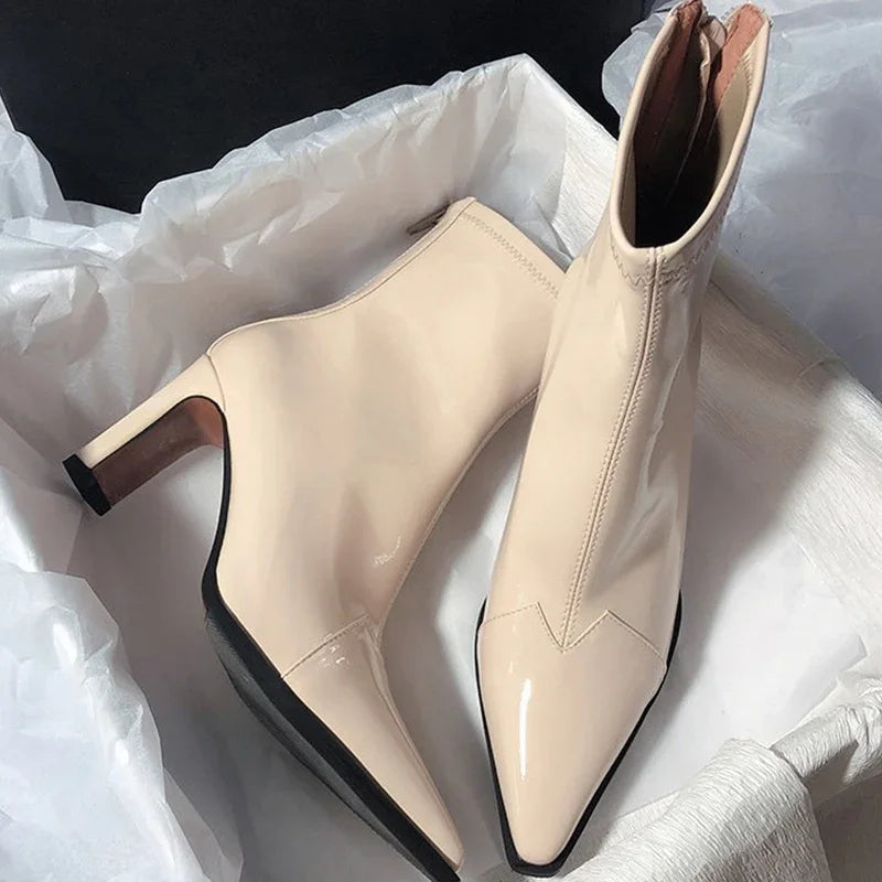 Damenstiefel Spitz Zehen Elegant Synthetikleder für formelle und lässige Anlässe R&B