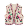 R&B | Vintage Blumenbestickte Weste für Damen