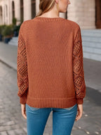 R&B | Solid V-Ausschnitt Strickpullover