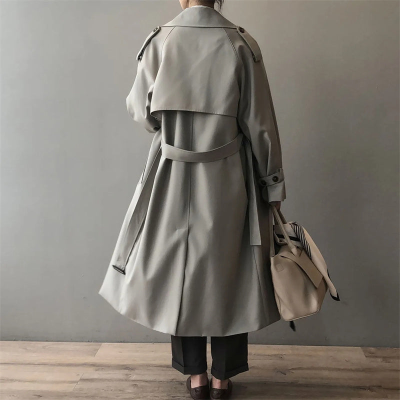 R&B | Trenchcoat Damen Oversized Windbreaker, Doppelreihig