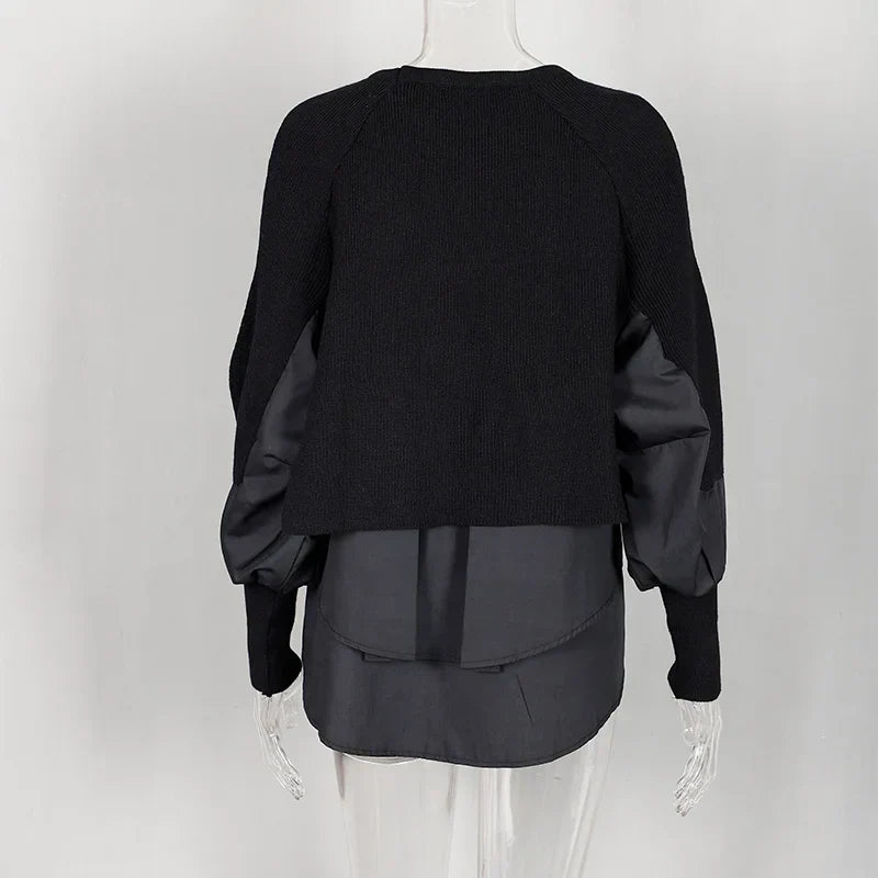 R&B | Weinlese Rundhals Gestrickter Frauenpulli
