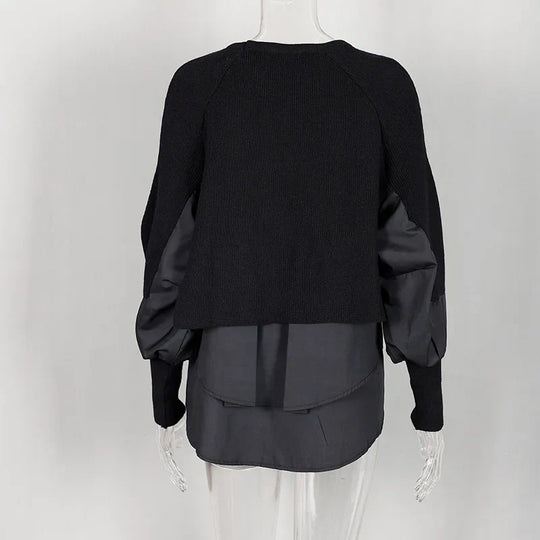 R&B | Weinlese Rundhals Gestrickter Frauenpulli