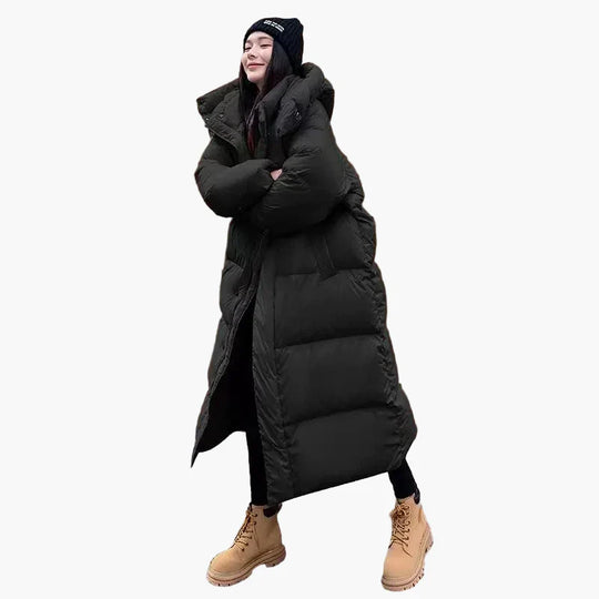 R&B | Lange Pufferjacke mit Kapuze - Entspannter Wintermantel für Alltag und Outdoor