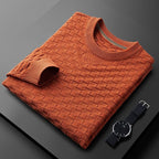 R&B | Stylischer Herbst Waffelstrick Pullover mit Rundhalsausschnitt für Männer