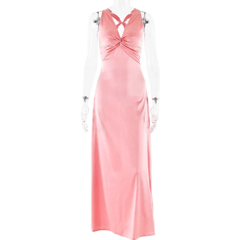 R&B | Schleife Rückenfrei Abend Maxi Kleid