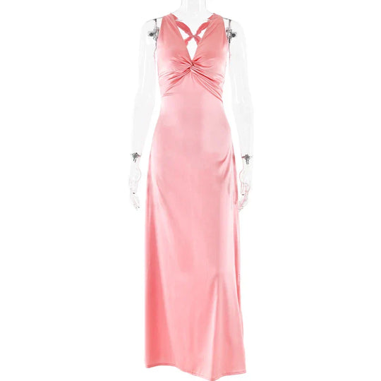 R&B | Schleife Rückenfrei Abend Maxi Kleid