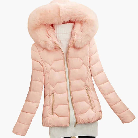 R&B | Winter Steppjacke mit Kapuze und Großem Kragen - Eleganter City-Style für Kalte Tage