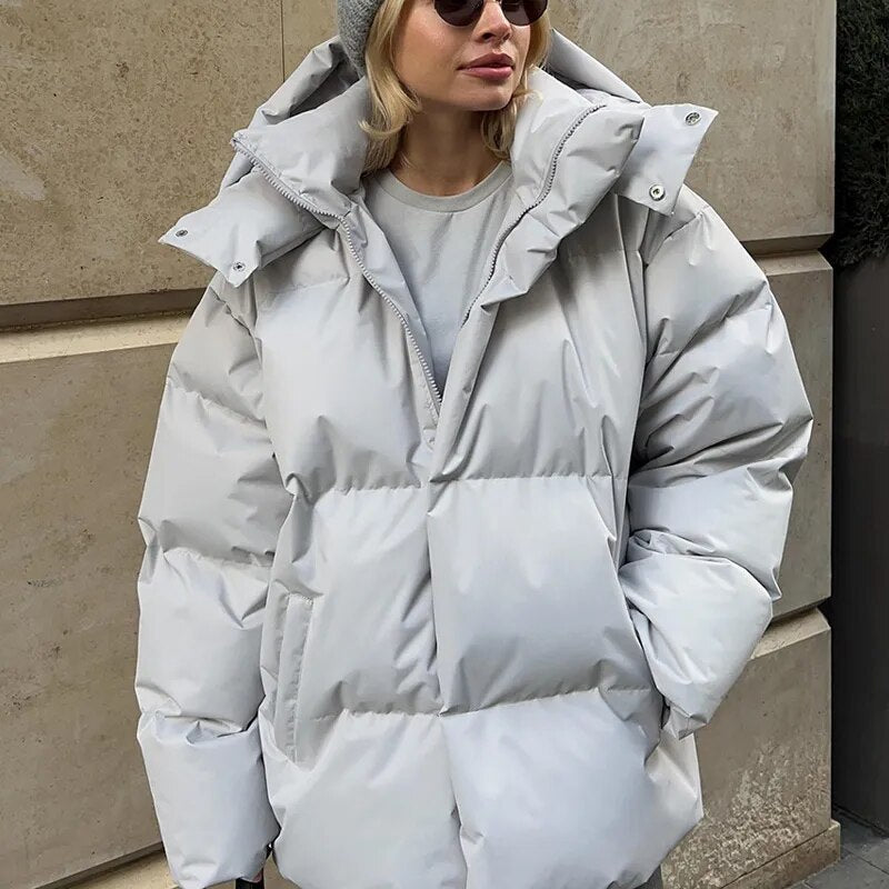 R&B | Oversized Puff-Hoodie-Jacke