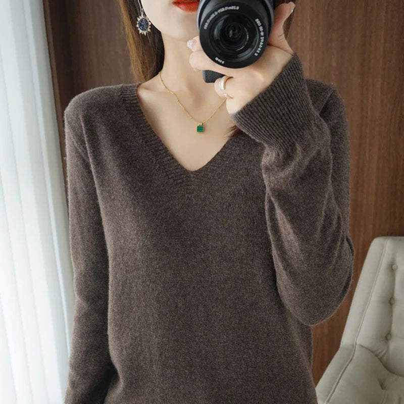 R&B | Pullover - Bequemer V-Ausschnitt Pullover