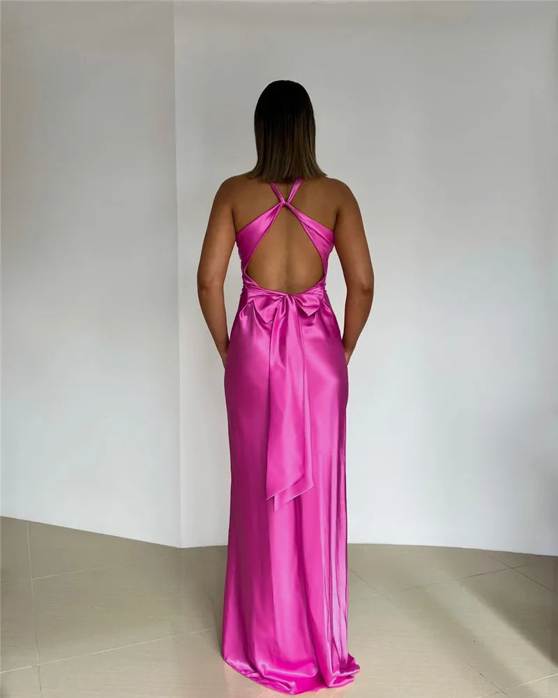 R&B | Schleife Rückenfrei Abend Maxi Kleid
