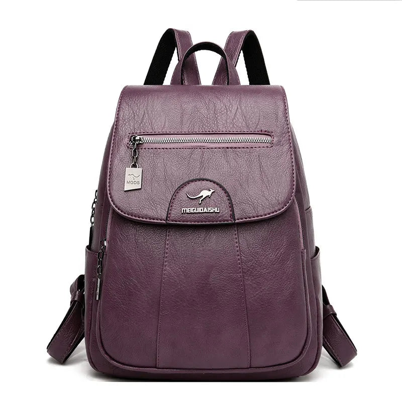 R&B | Großer Leder Rucksack mit Diebstahlschutz für Damen