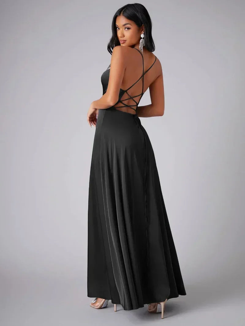 R&B | Seiden-Maxikleid mit Geflochtenem Rücken Kleid Dich für Formelle Anlässe Lucette