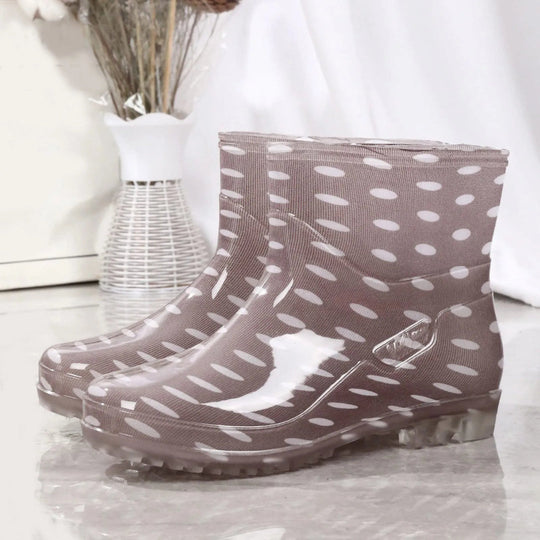 R&B | Gummistiefel Wasserdicht mittelhoch Bedruckt Slip on Grip Sohle