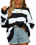 R&B | Langarm Gestreifter Rollkragenpullover