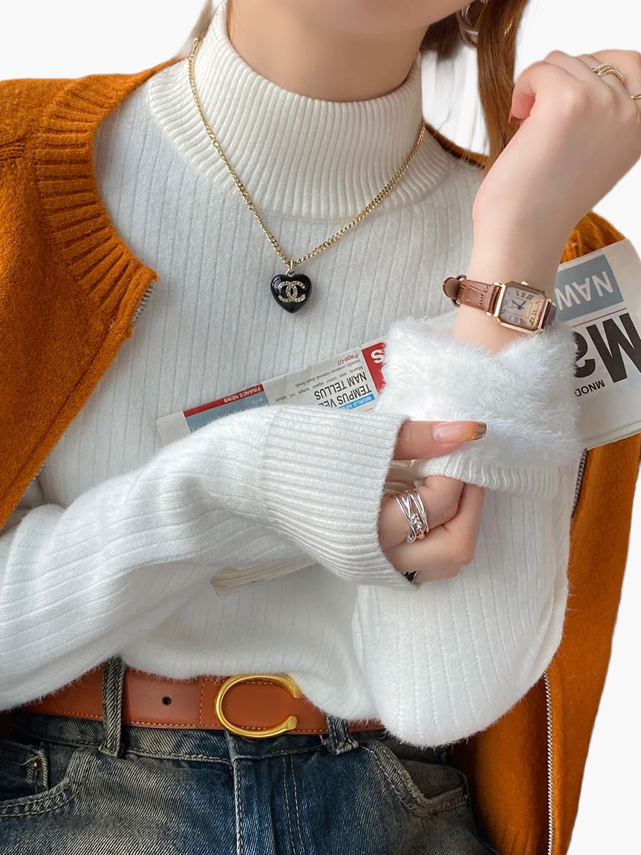 R&B | Rollkragenpullover Basic Strick Langarm für Alltag und Büro