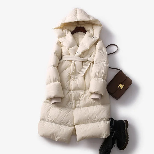 R&B | Lang mit Kapuze für Frauen Ideal für den Winter