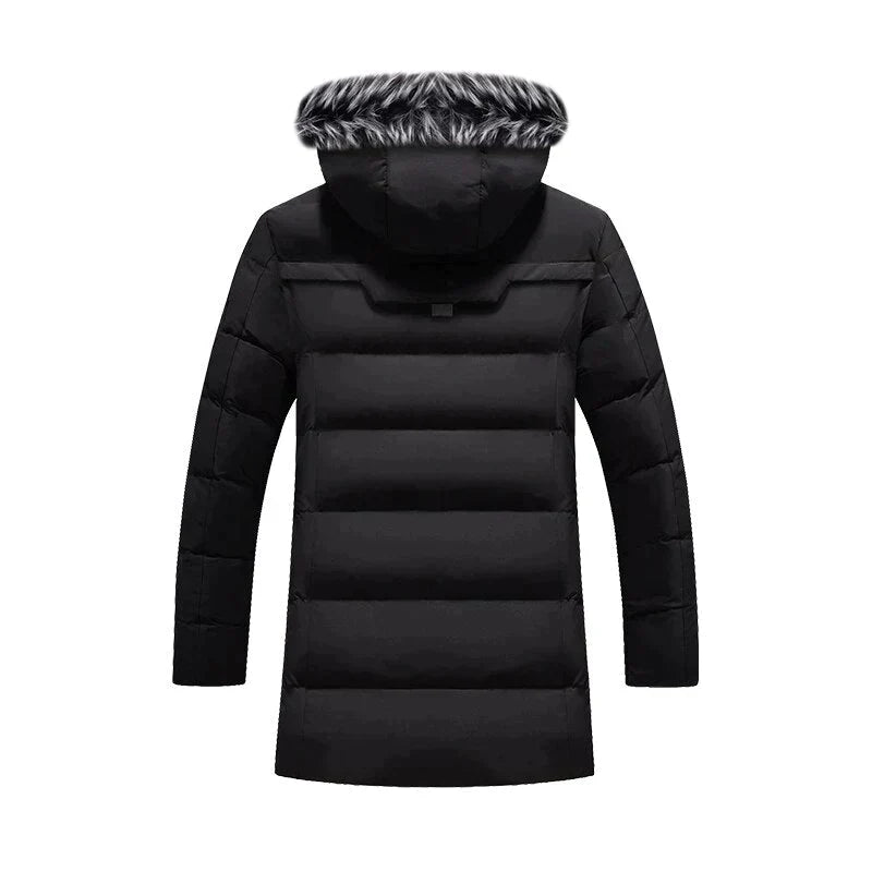 R&B | Herren Winter Lange Parka - Flauschiger Besatz Kapuzen Design