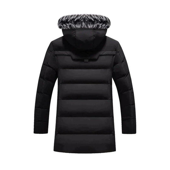 R&B | Herren Winter Lange Parka - Flauschiger Besatz Kapuzen Design