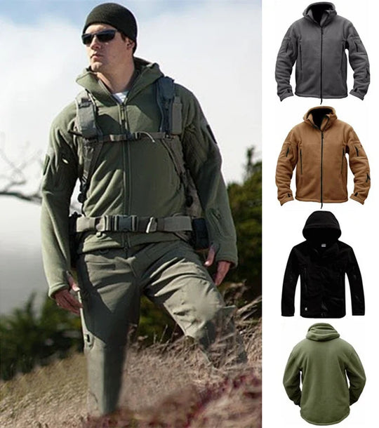 R&B | Taktische Fleecejacke mit Kapuze Polyester Wärme und Funktionalität