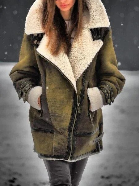 R&B | Damen Lammfellfliegerjacke