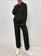 R&B | Weiche Teddyjacke Damen Loungewear Satz mit Kapuze