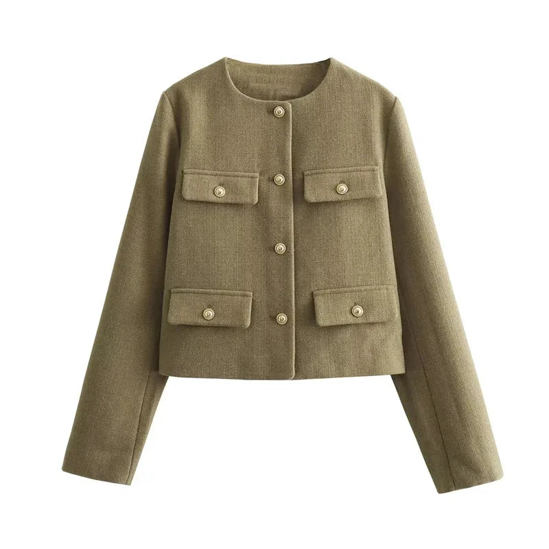 R&B | Elegant und schicke Damen Blazerjacke mit Struktur und Knöpfen