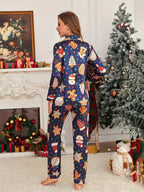 R&B | Gemütlicher Weihnachtskeks-Druck Langarm-Pyjama UNISEX