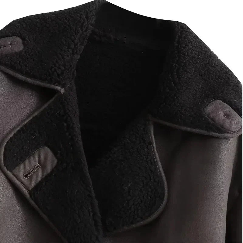 R&B | Winterjacke mit Breitem Kragen und Knopfverschluss für Damen