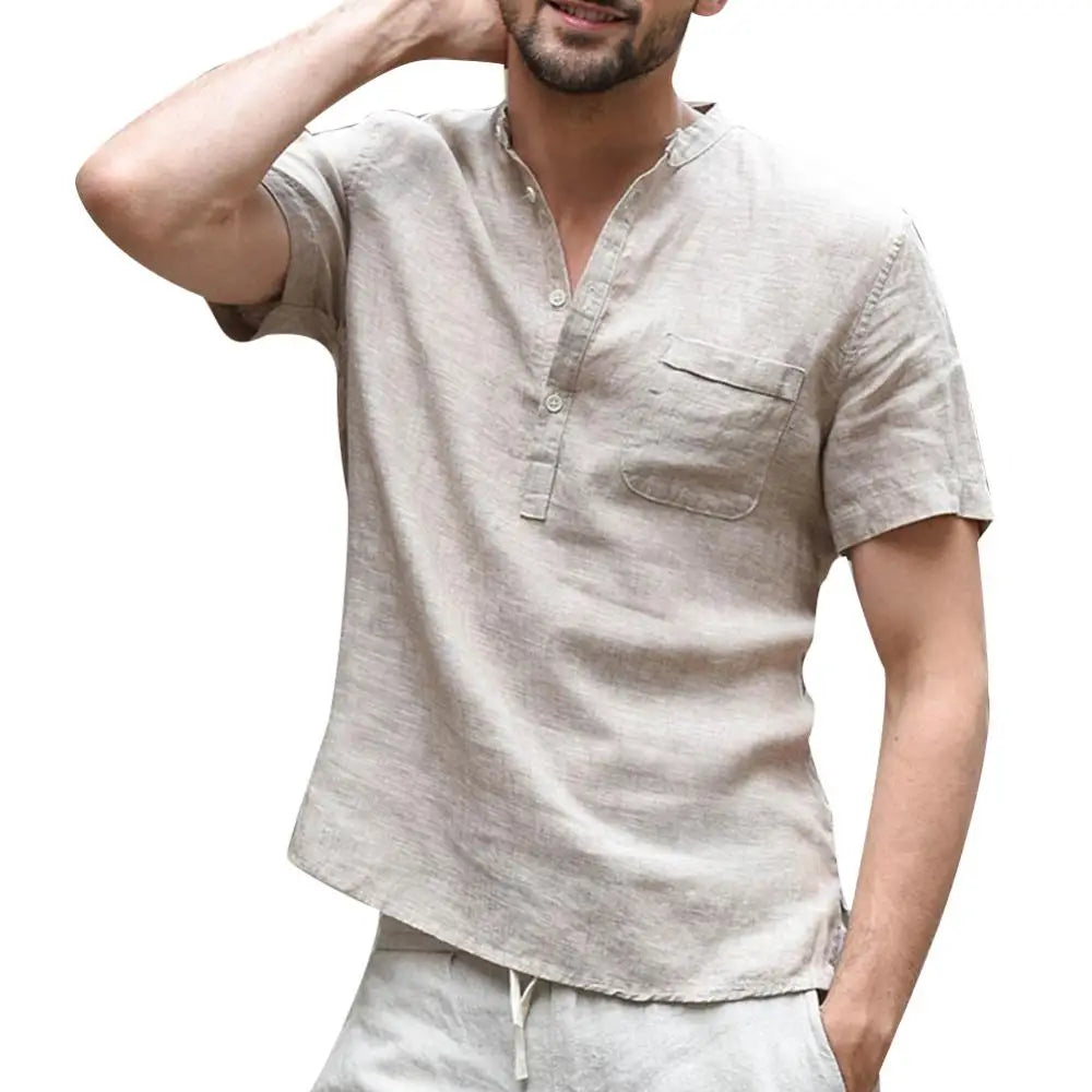 R&B | Lässiges Sommer-Leinen-T-Shirt