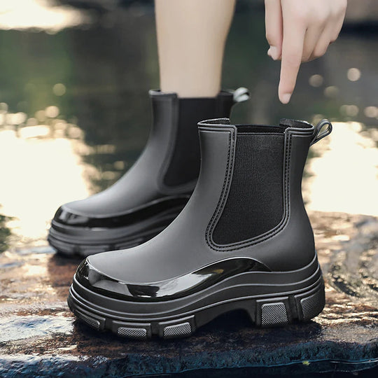 R&B | Kurze Gummistiefel – Wasserdicht – Slip-On – Elastische Einsätze – Grip-Sohle