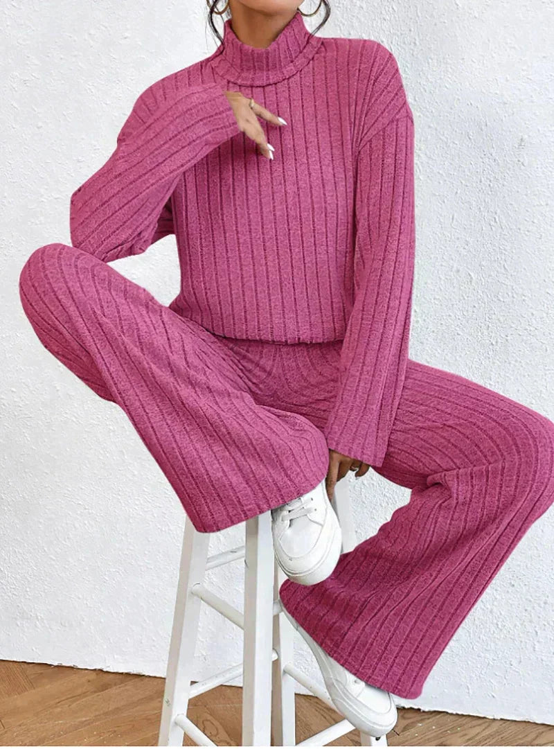 R&B | Gestrickte Hose und Rollkragenpullover für Damen