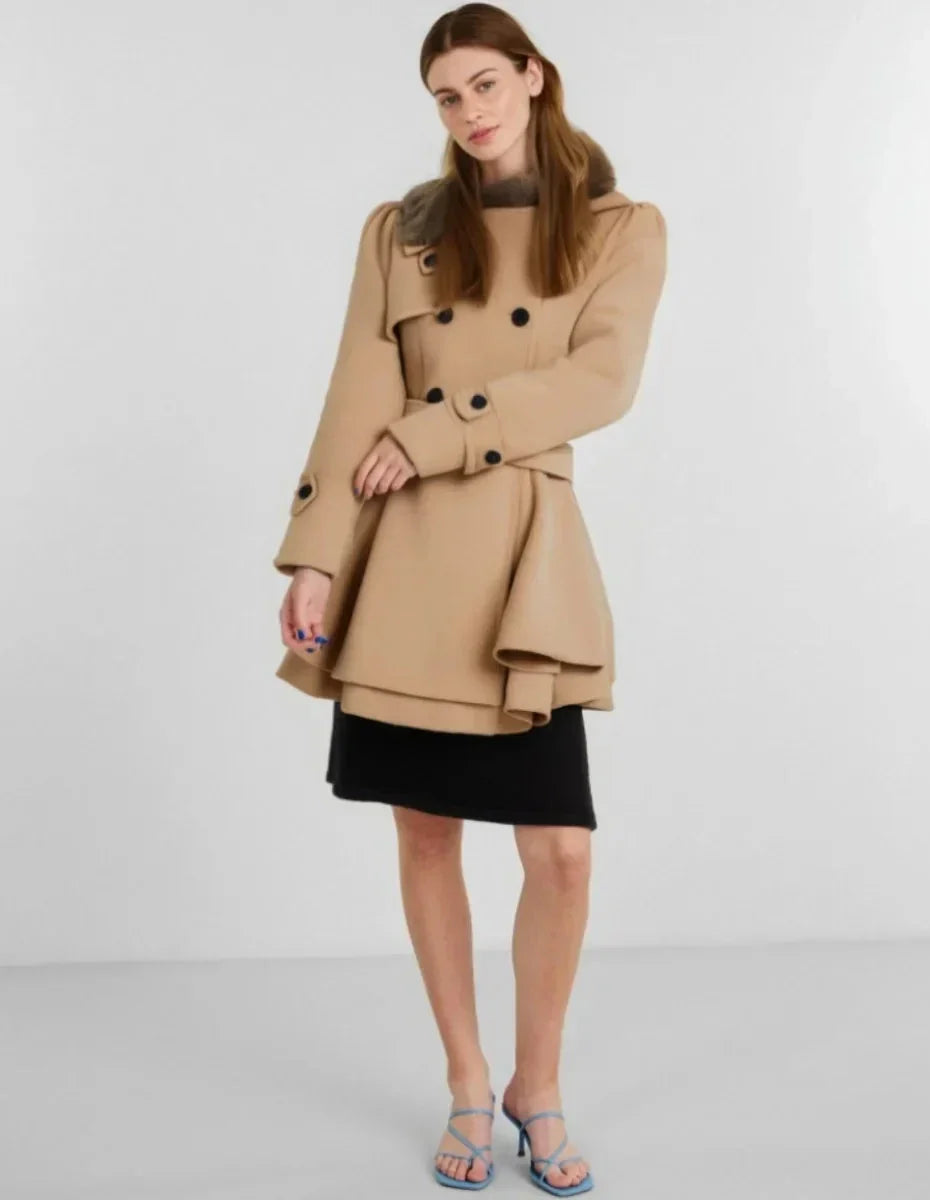 R&B | Damen Slim Fit Trenchcoat Eleganter Übermantel