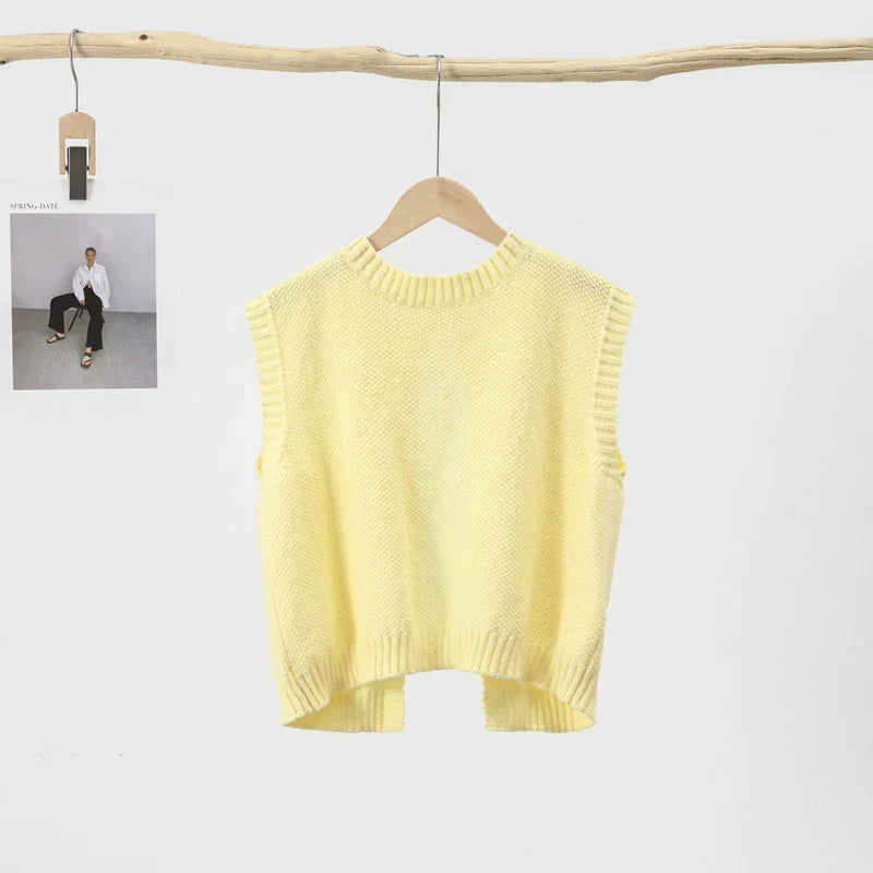 R&B | Gestricktes rückenfreies Top mit Bändern